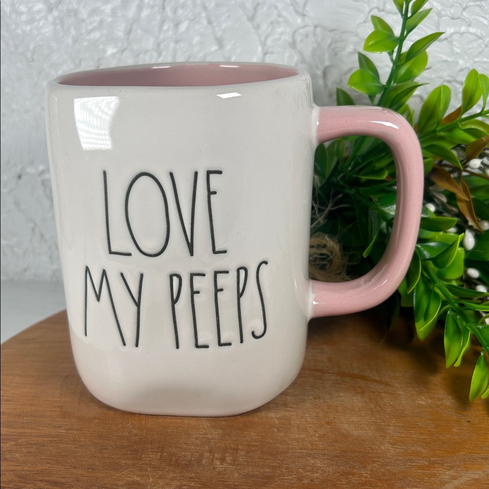 Rae Dunn “Love My Peeps' Mug White Pink 18 Oz Mug Easter Spring Coffee Drink Mug - Picture 11 of 11
